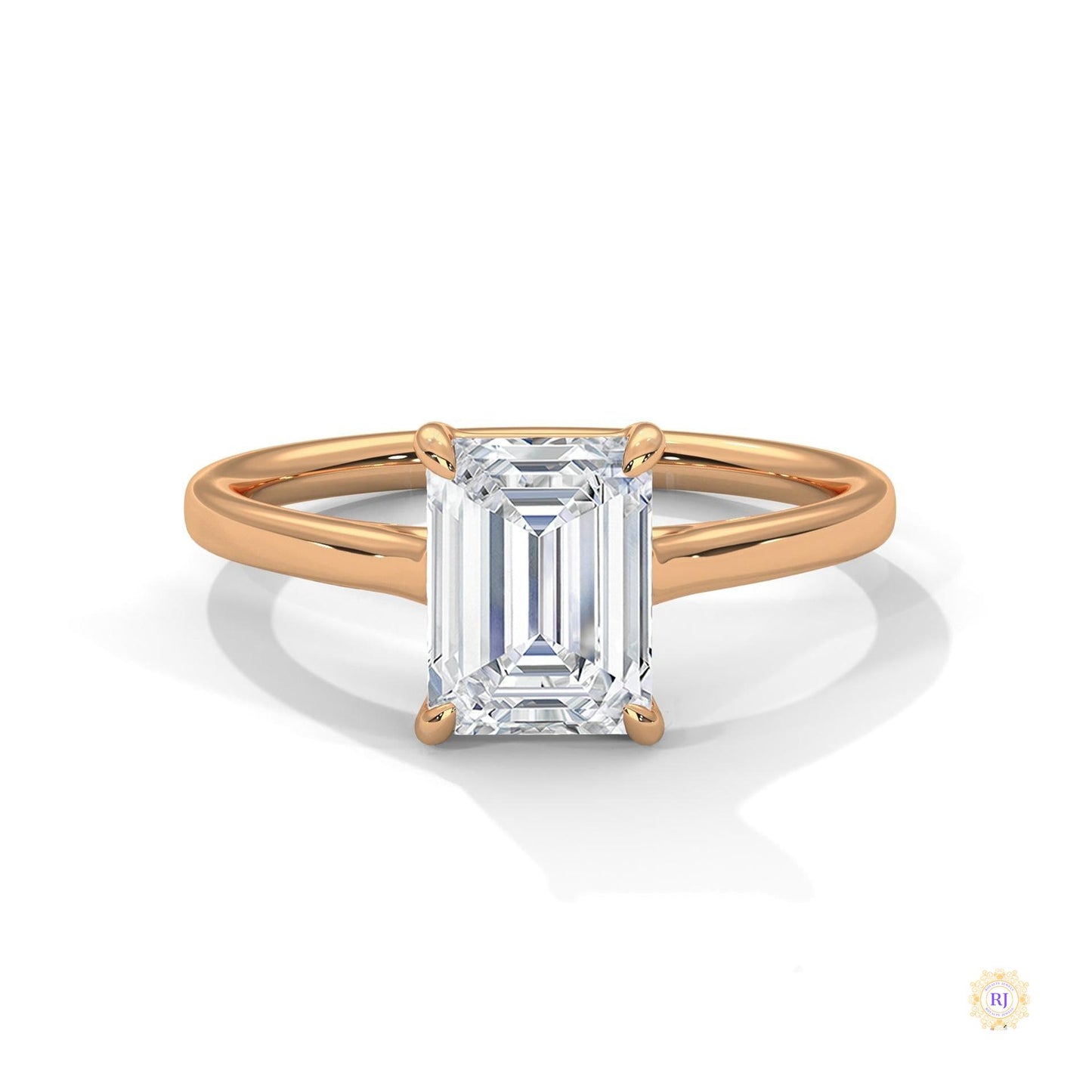 1.75 Ct. Emerald-Cut Solitaire Lab Diamond Ring
