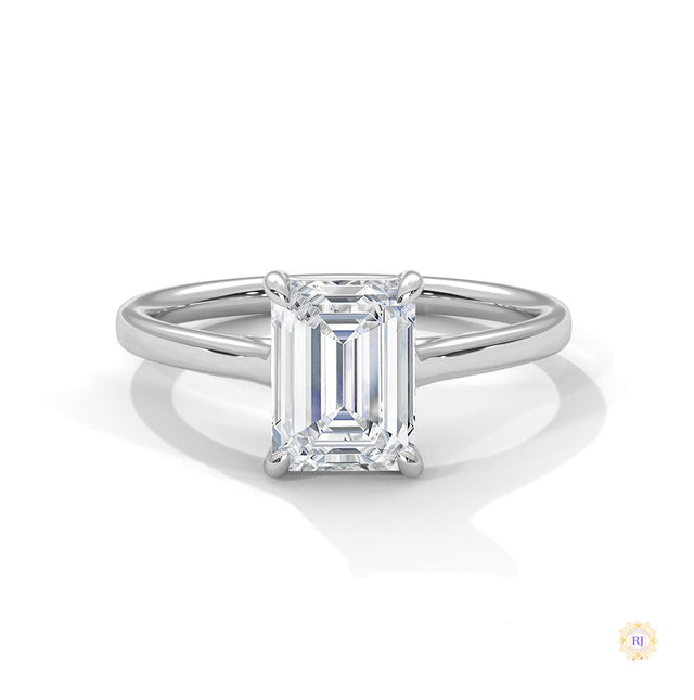1.75 Ct. Emerald-Cut Solitaire Lab Diamond Ring