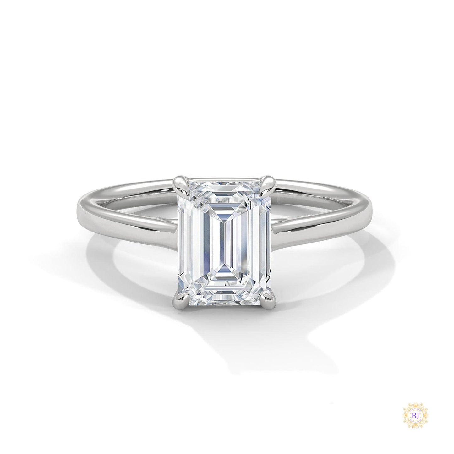 1.75 Ct. Emerald-Cut Solitaire Lab Diamond Ring