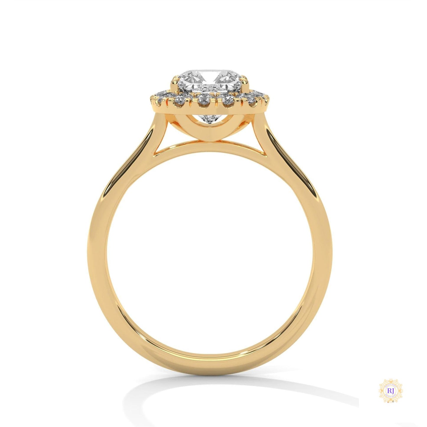 1.80 Ct. Cushion Halo Lab Diamond Engagement Ring