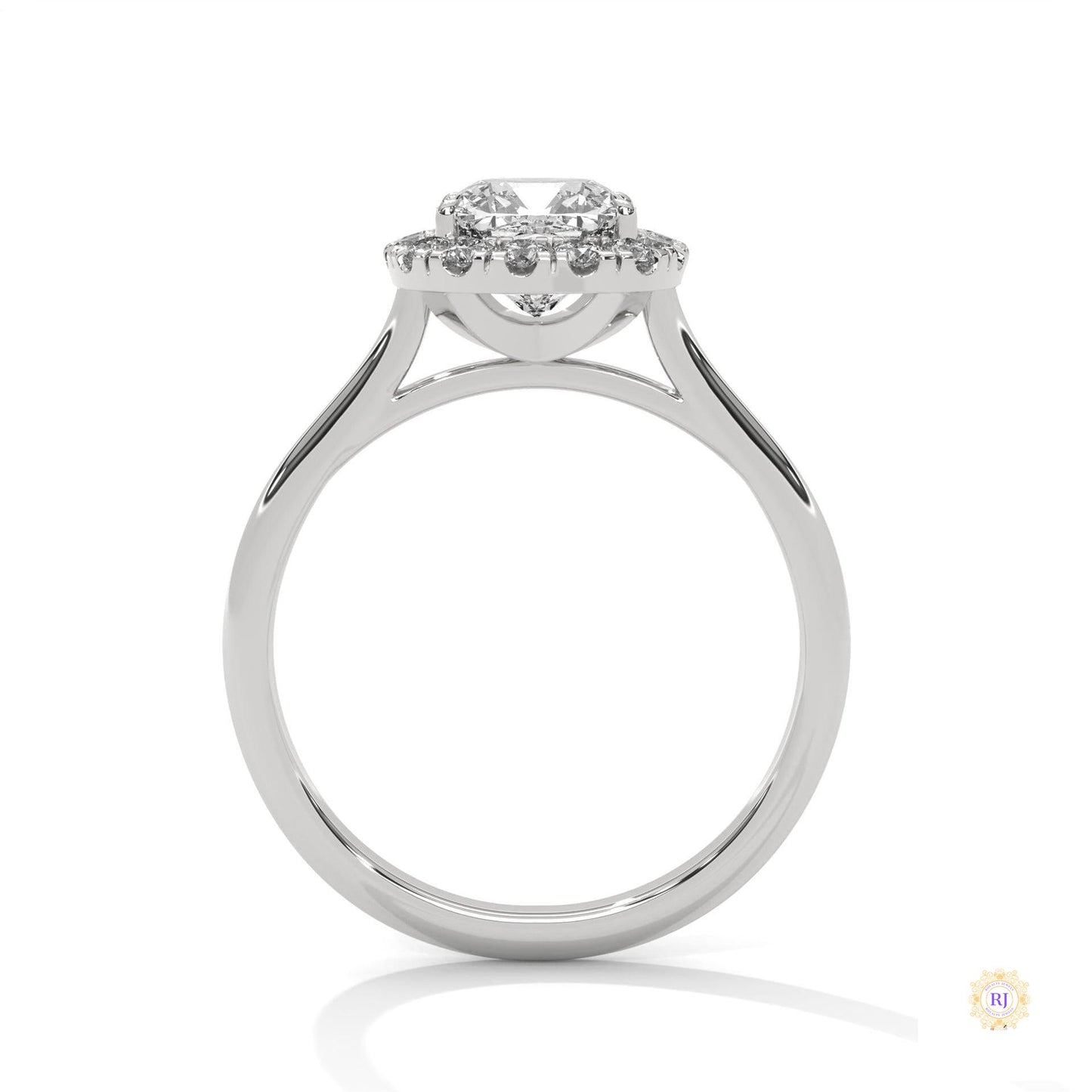 1.80 Ct. Cushion Halo Lab Diamond Engagement Ring