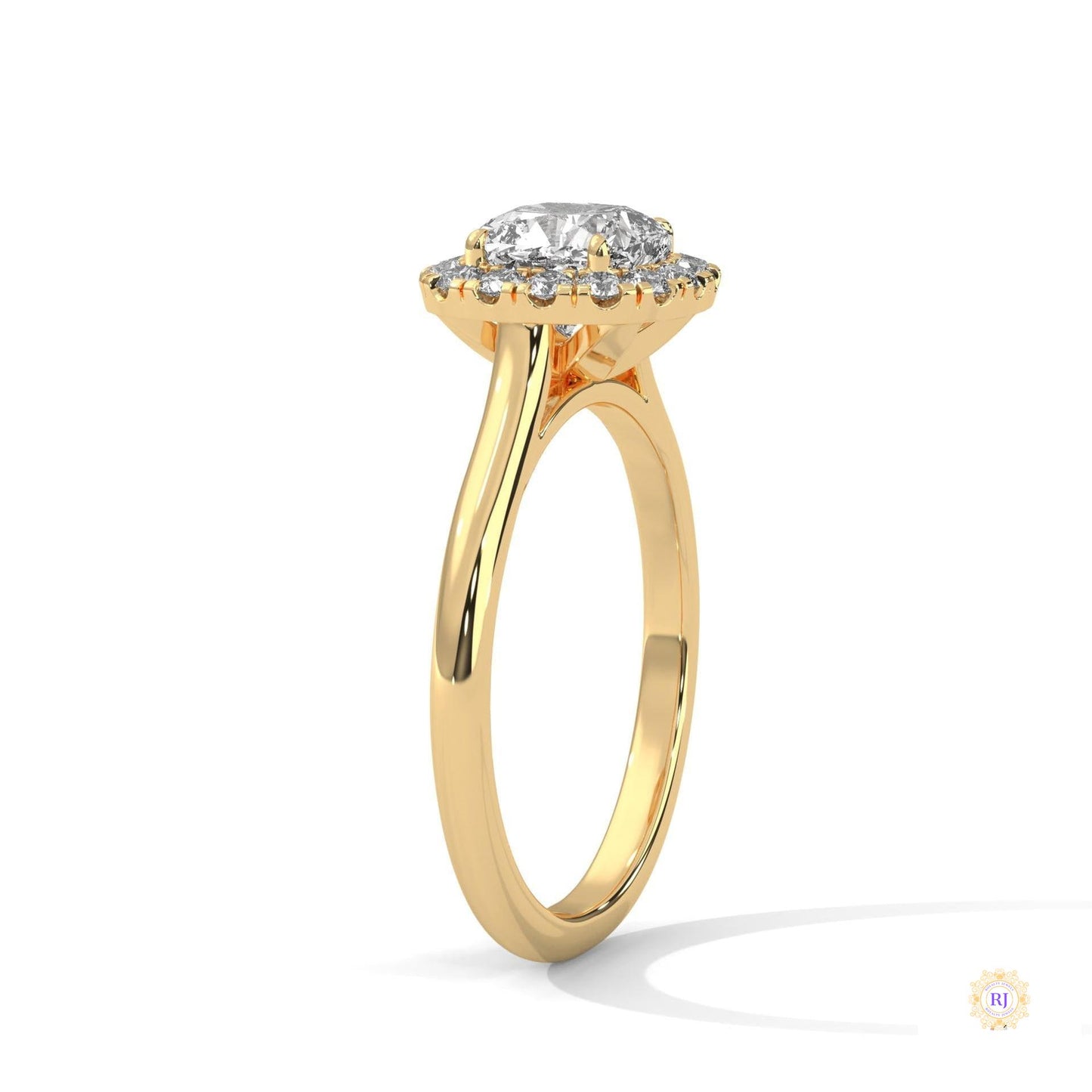 1.80 Ct. Cushion Halo Lab Diamond Engagement Ring