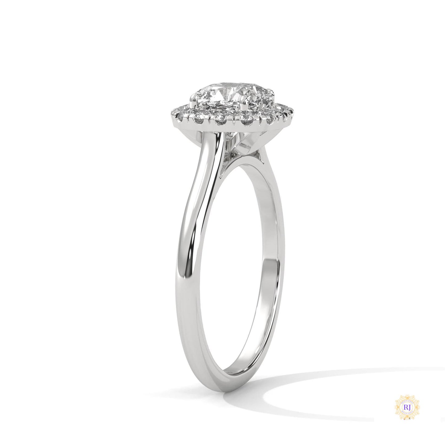 1.80 Ct. Cushion Halo Lab Diamond Engagement Ring