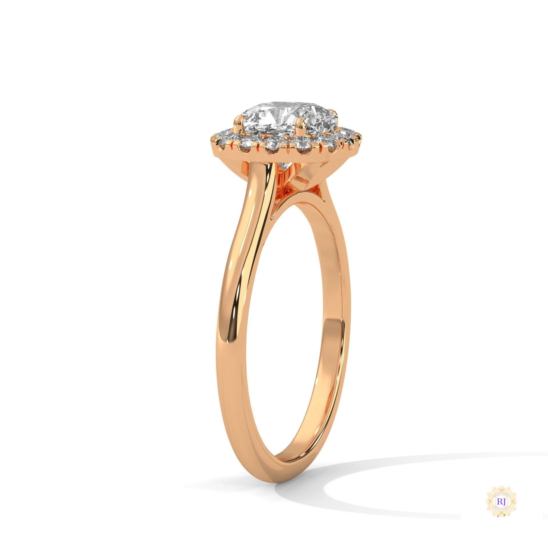 1.80 Ct. Cushion Halo Lab Diamond Engagement Ring