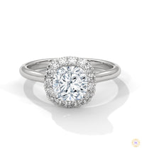 1.80 Ct. Cushion Halo Lab Diamond Engagement Ring