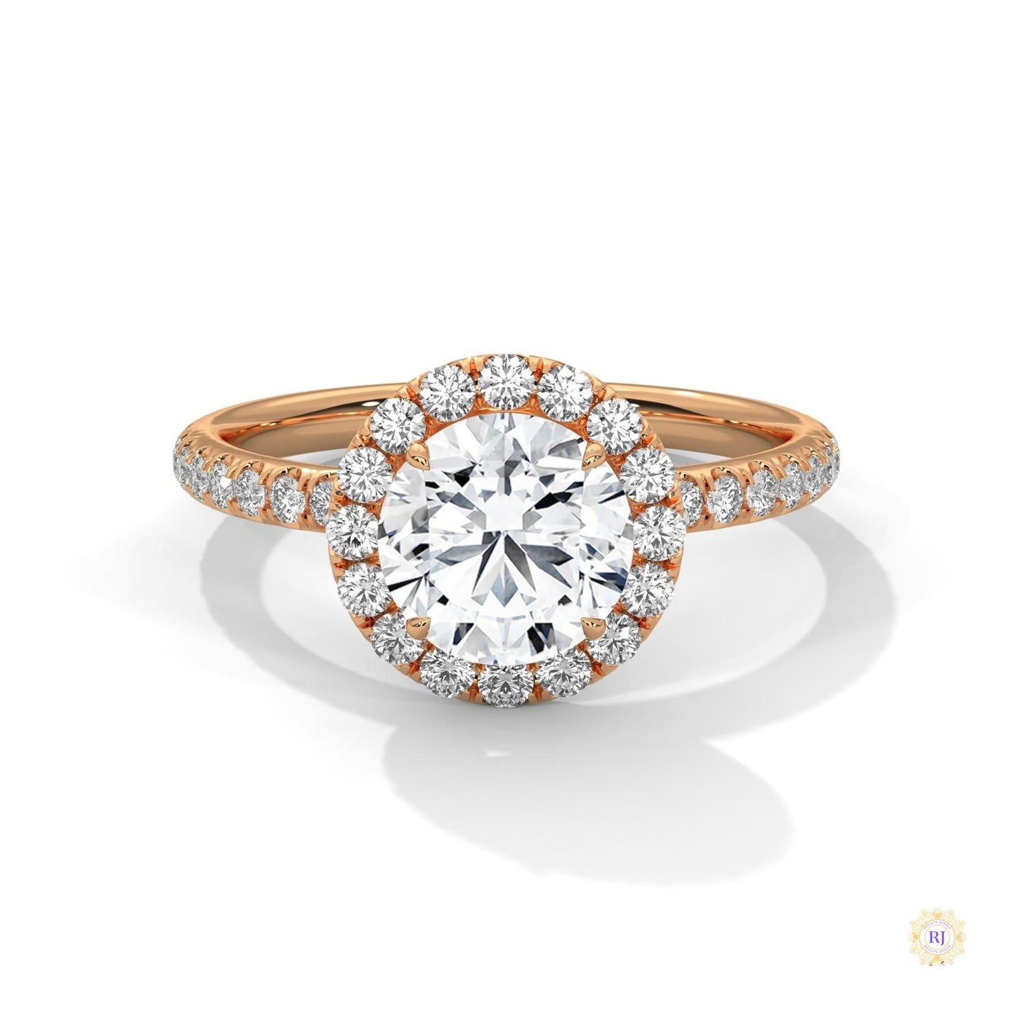 1.80 Ct. Round Halo Lab Diamond Ring