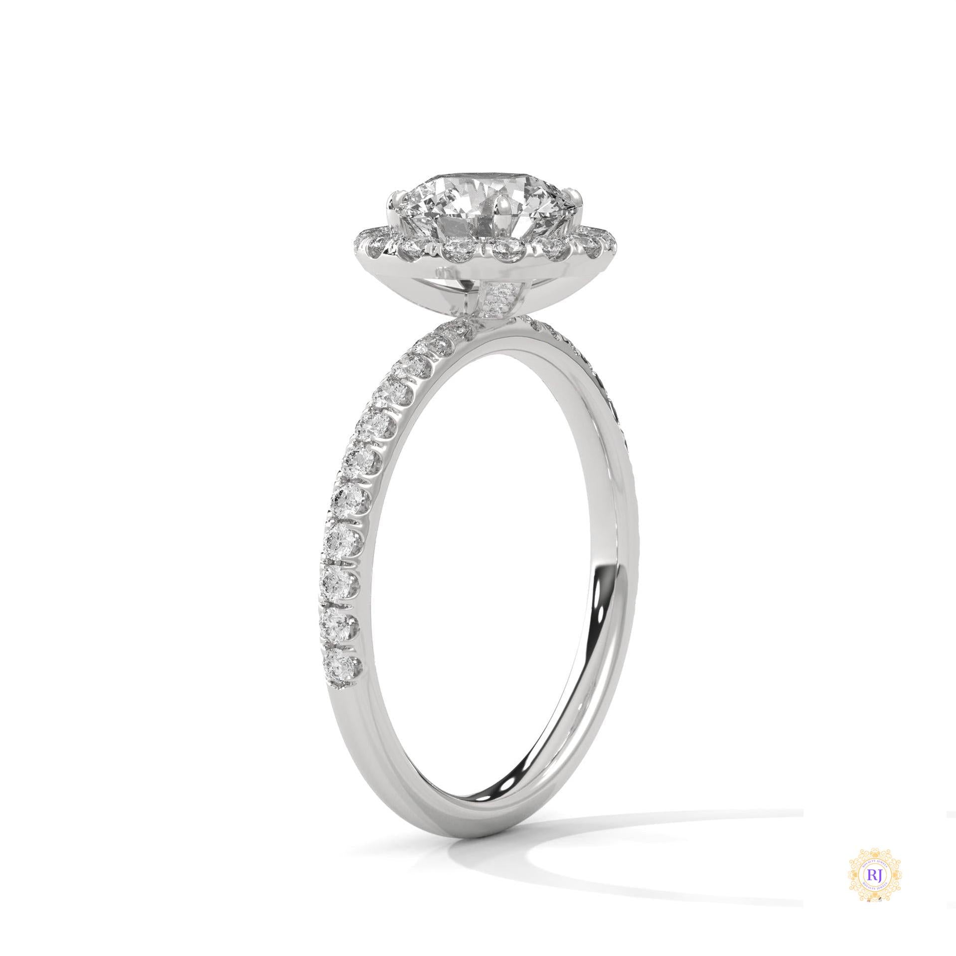 1.80 Ct. Round Halo Lab Diamond Ring