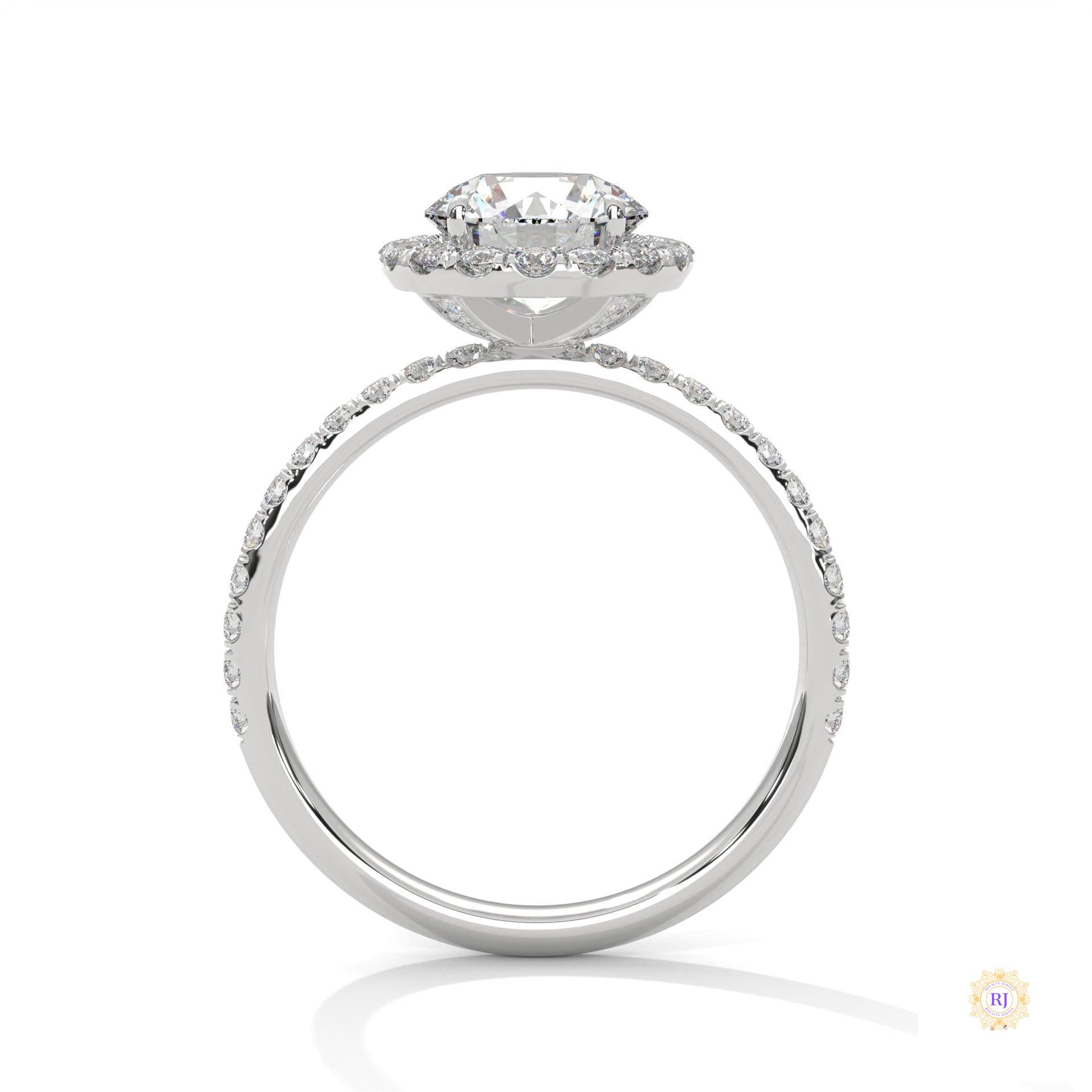 1.80 Ct. Round Halo Lab Diamond Ring