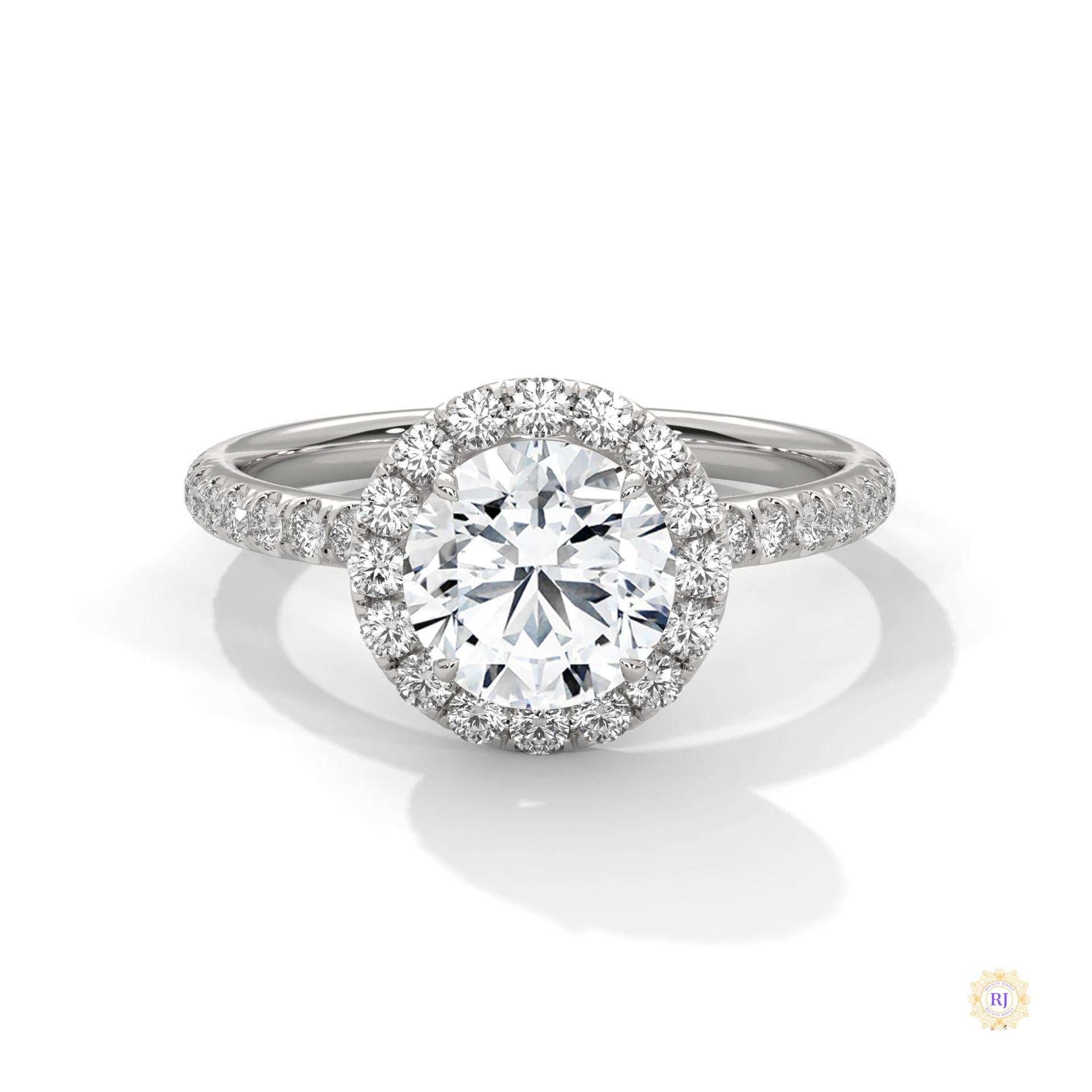 1.80 Ct. Round Halo Lab Diamond Ring