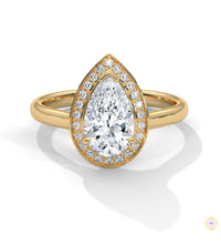 1.85 Ct. Pear Halo Diamond Engagement Ring