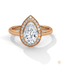 1.85 Ct. Pear Halo Diamond Engagement Ring