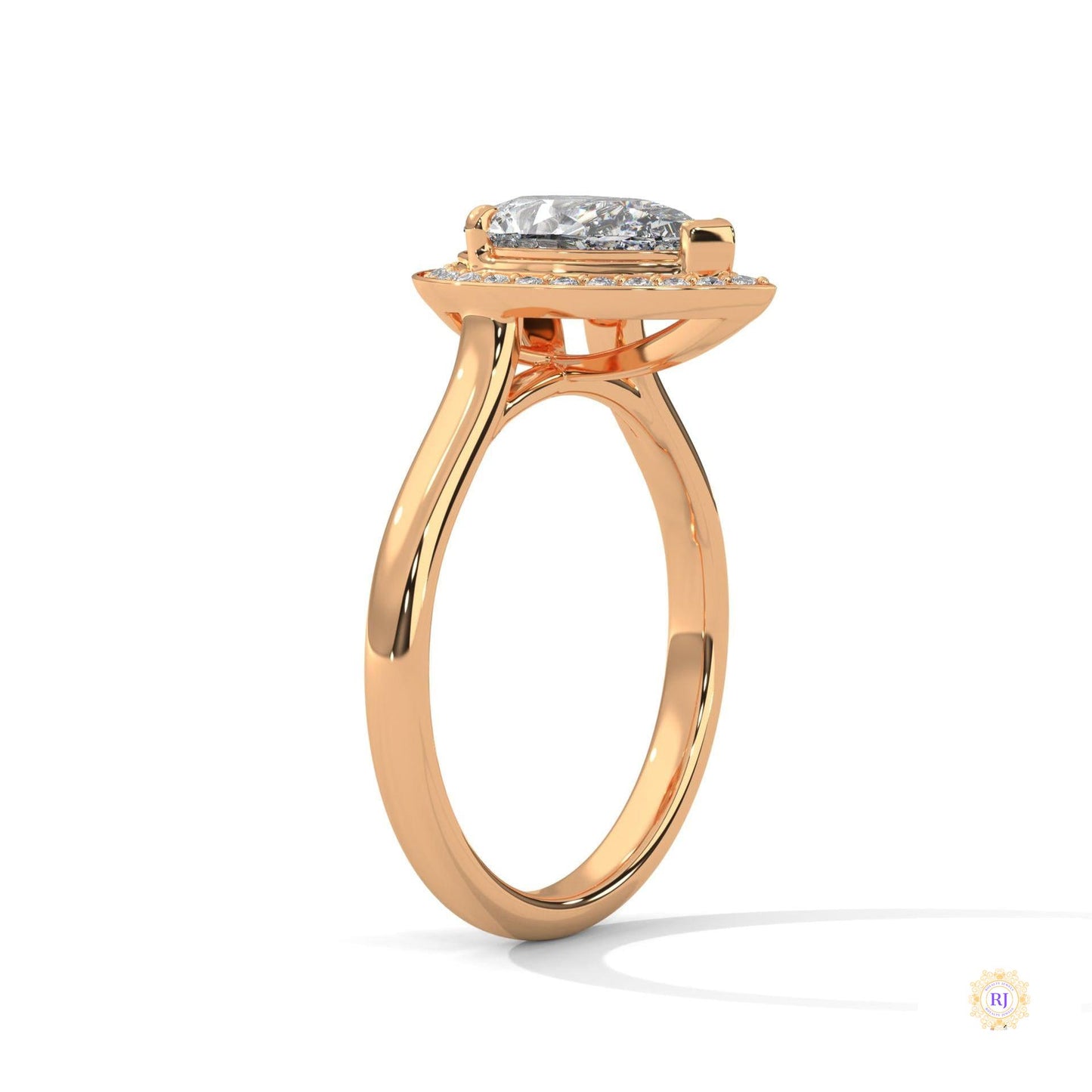 1.85 Ct. Pear Halo Diamond Engagement Ring