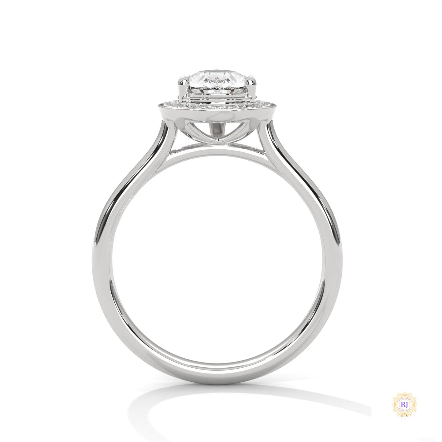 1.85 Ct. Pear Halo Diamond Engagement Ring