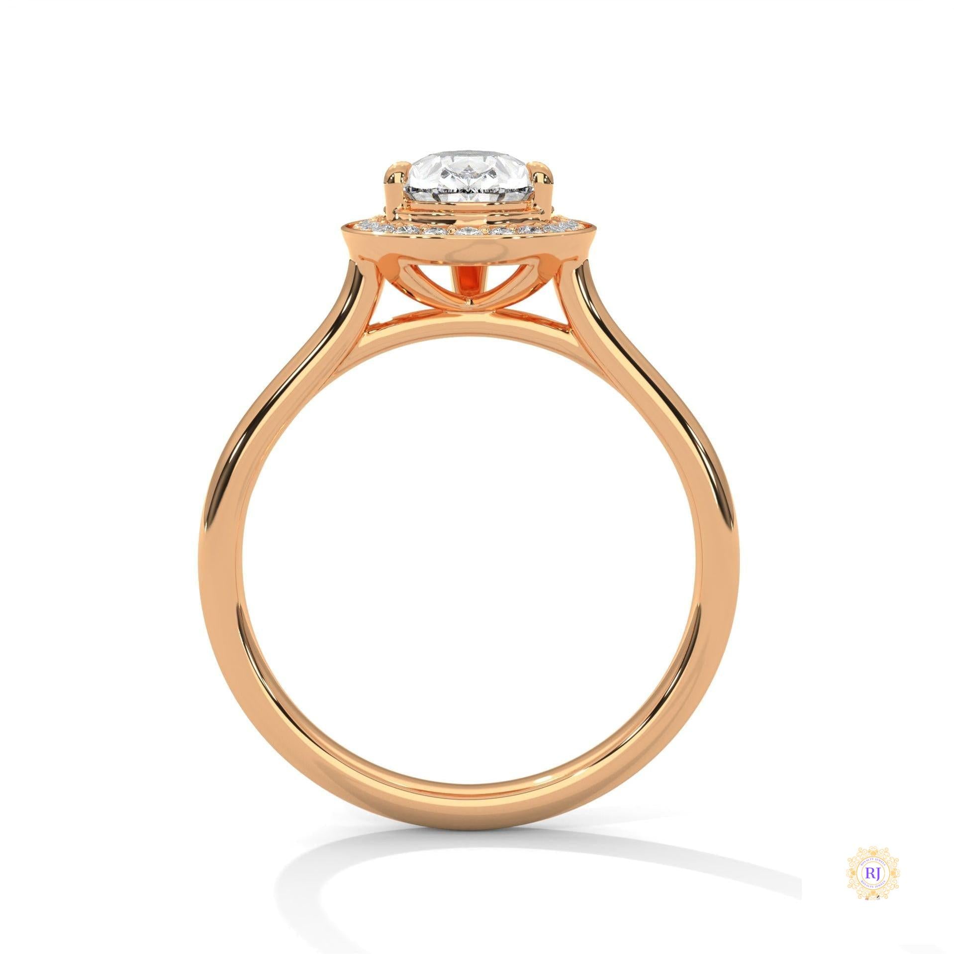 1.85 Ct. Pear Halo Diamond Engagement Ring