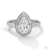 1.85 Ct. Pear Halo Diamond Engagement Ring
