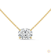 2 CT. Floating Oval Lab Diamond Pendant
