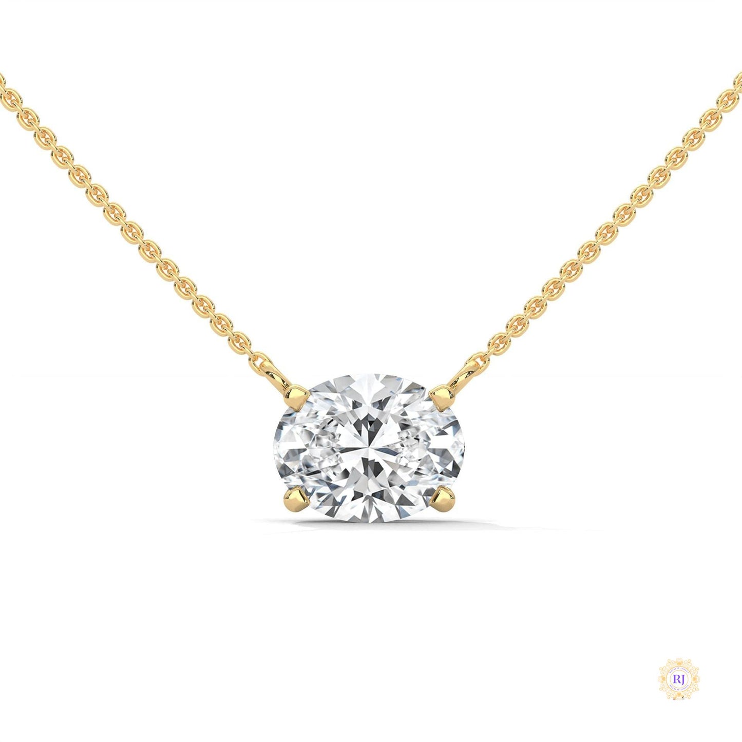 2 CT. Floating Oval Lab Diamond Pendant