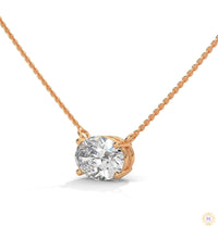 2 CT. Floating Oval Lab Diamond Pendant