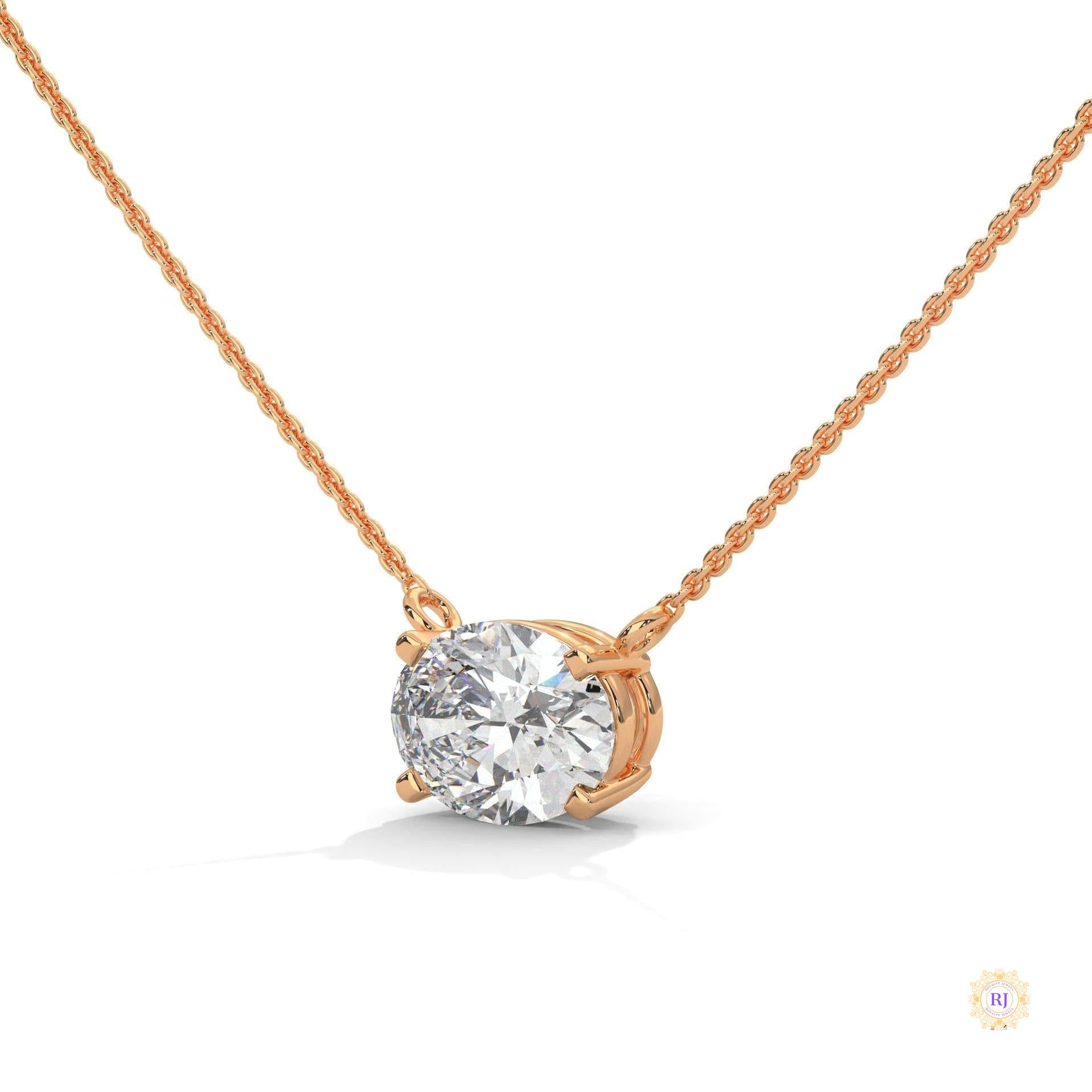 2 CT. Floating Oval Lab Diamond Pendant