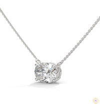 2 CT. Floating Oval Lab Diamond Pendant