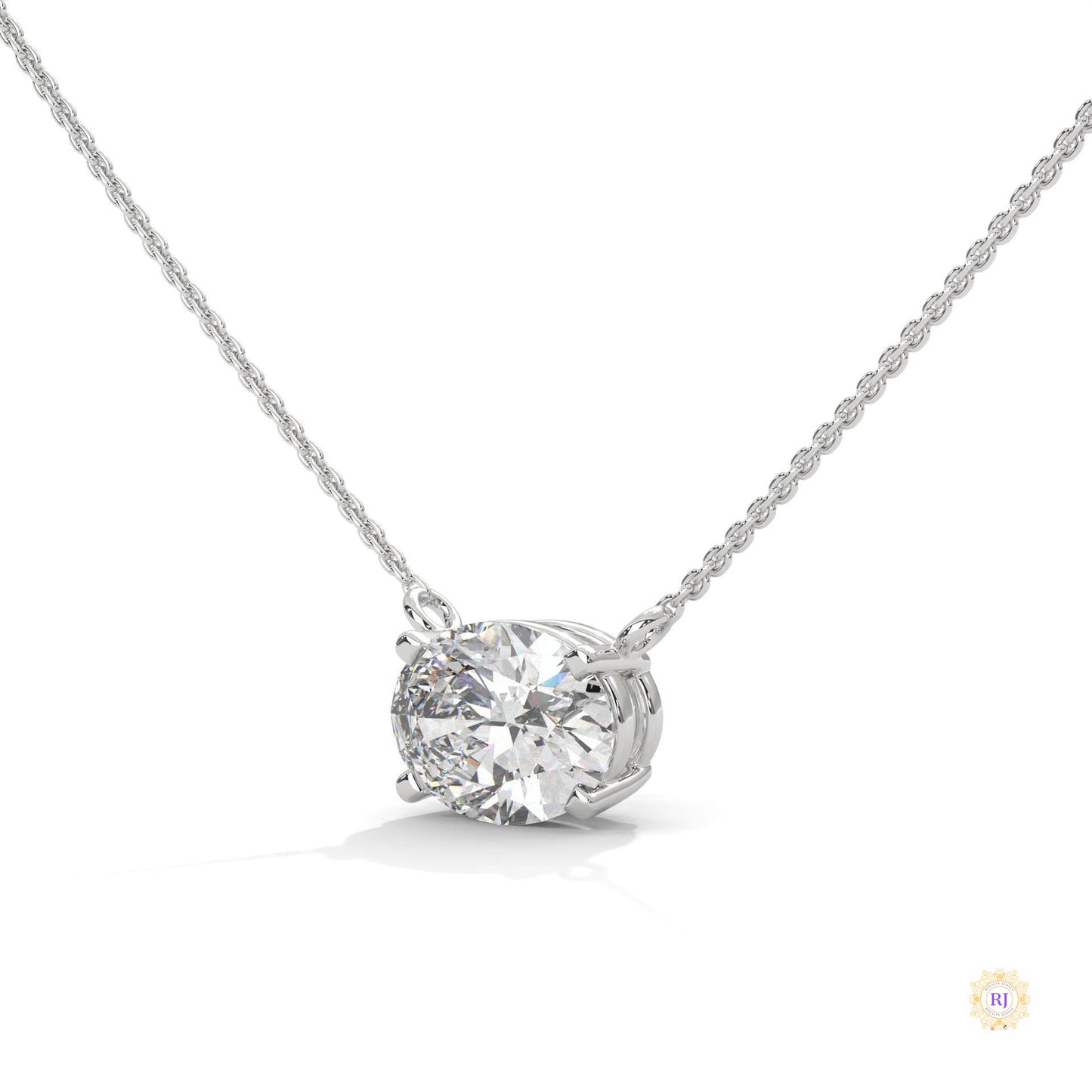 2 CT. Floating Oval Lab Diamond Pendant