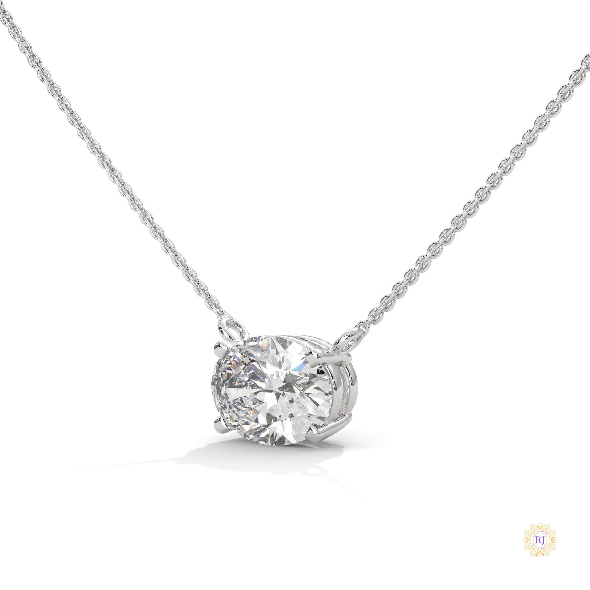 2 CT. Floating Oval Lab Diamond Pendant
