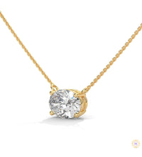 2 CT. Floating Oval Lab Diamond Pendant