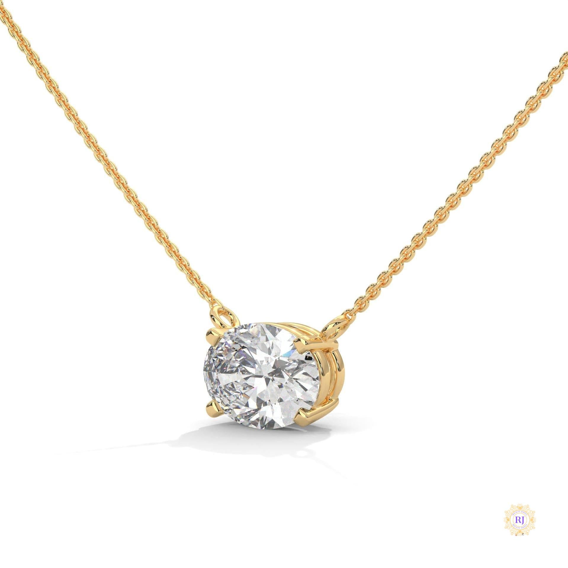 2 CT. Floating Oval Lab Diamond Pendant