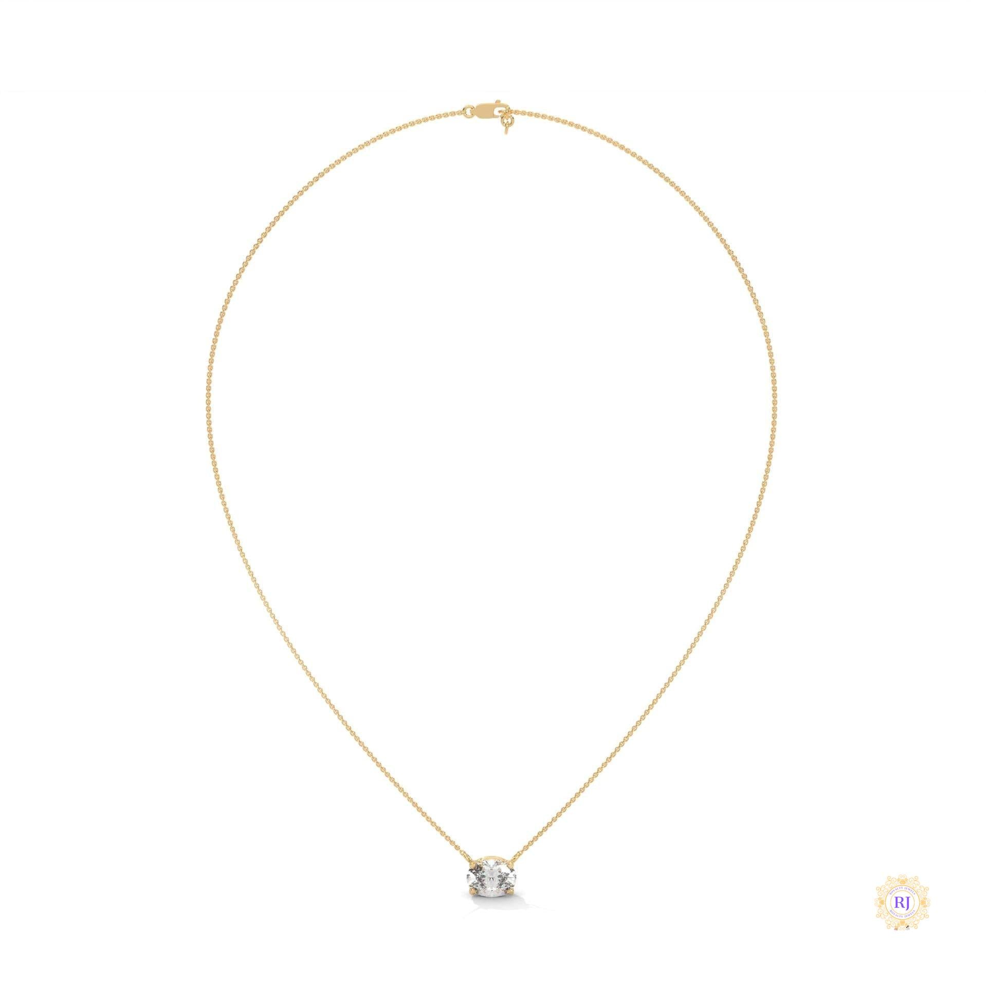 2 CT. Floating Oval Lab Diamond Pendant