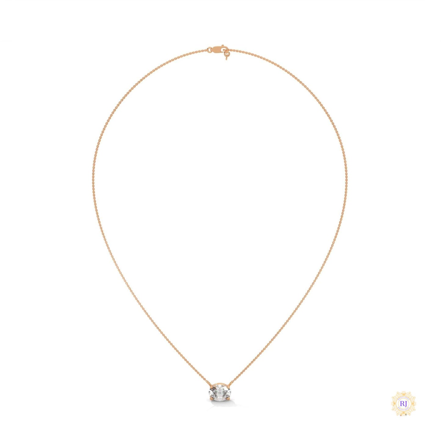 2 CT. Floating Oval Lab Diamond Pendant