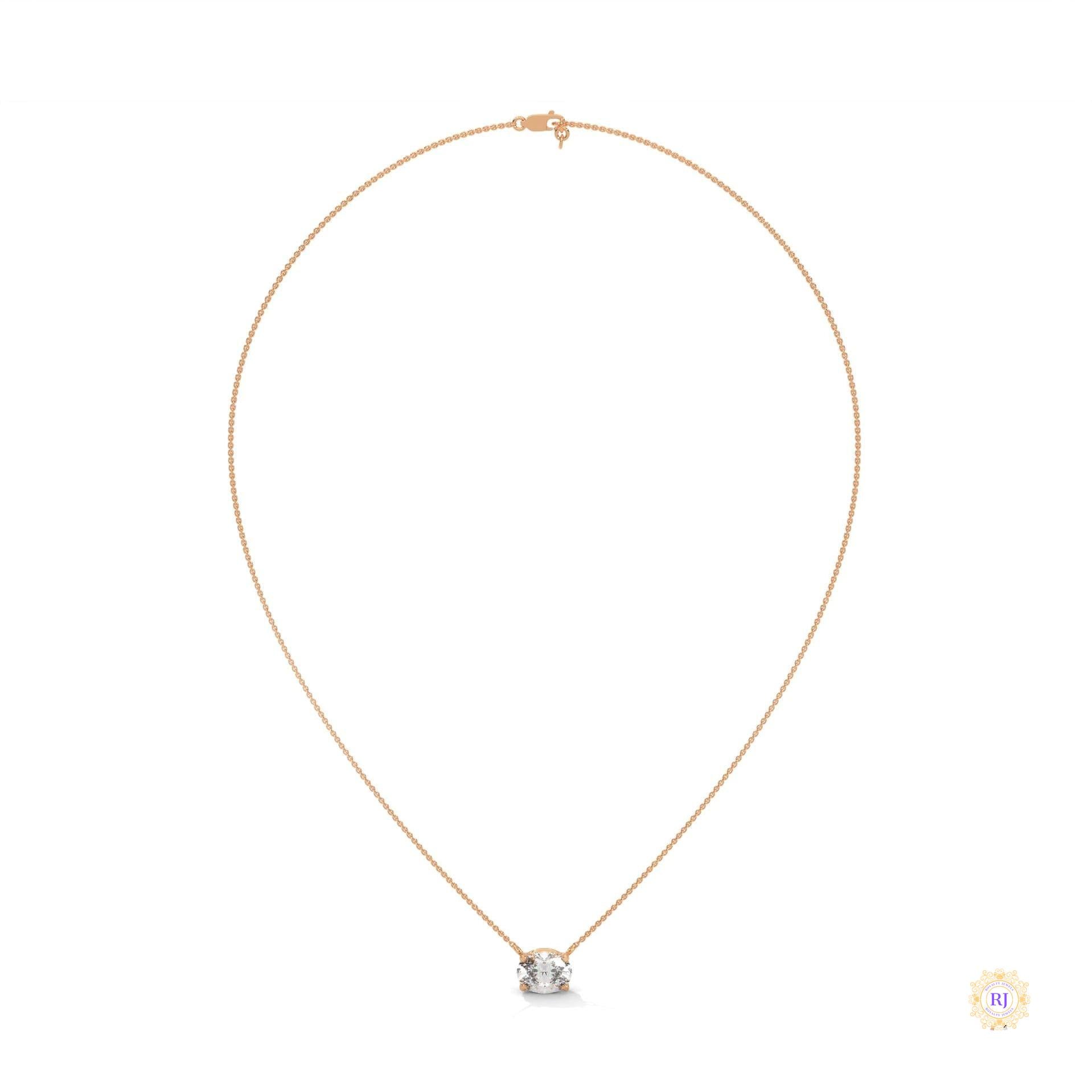 2 CT. Floating Oval Lab Diamond Pendant