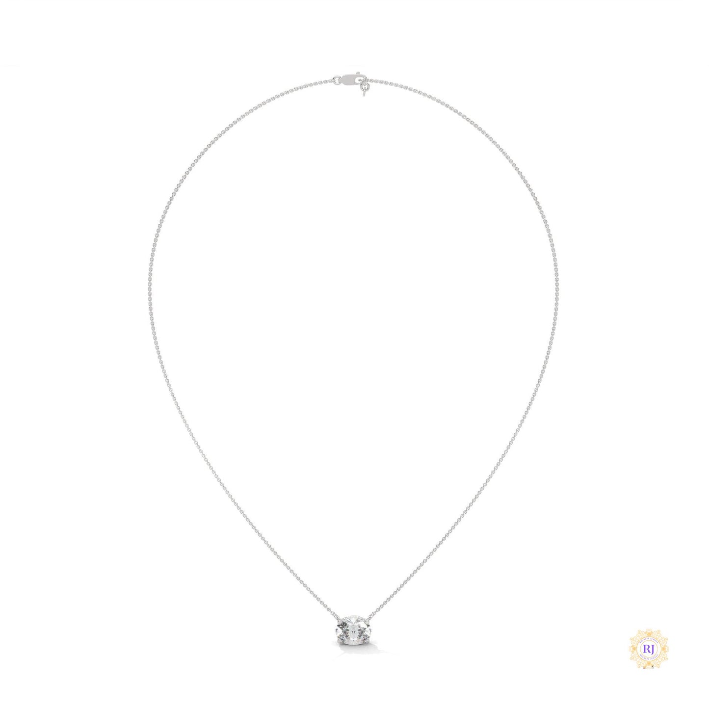 2 CT. Floating Oval Lab Diamond Pendant