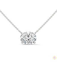 2 CT. Floating Oval Lab Diamond Pendant