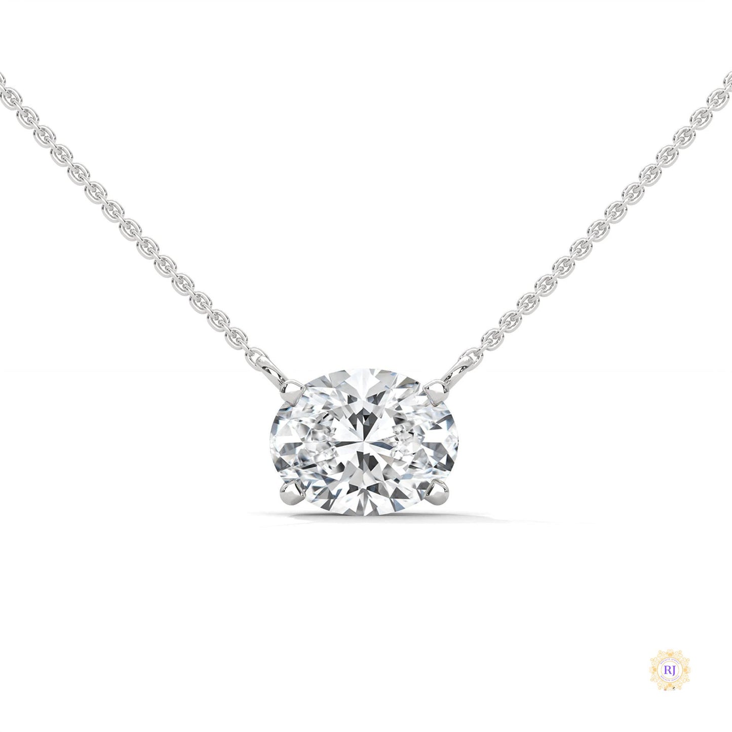 2 CT. Floating Oval Lab Diamond Pendant