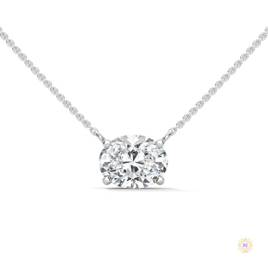 2 CT. Floating Oval Lab Diamond Pendant