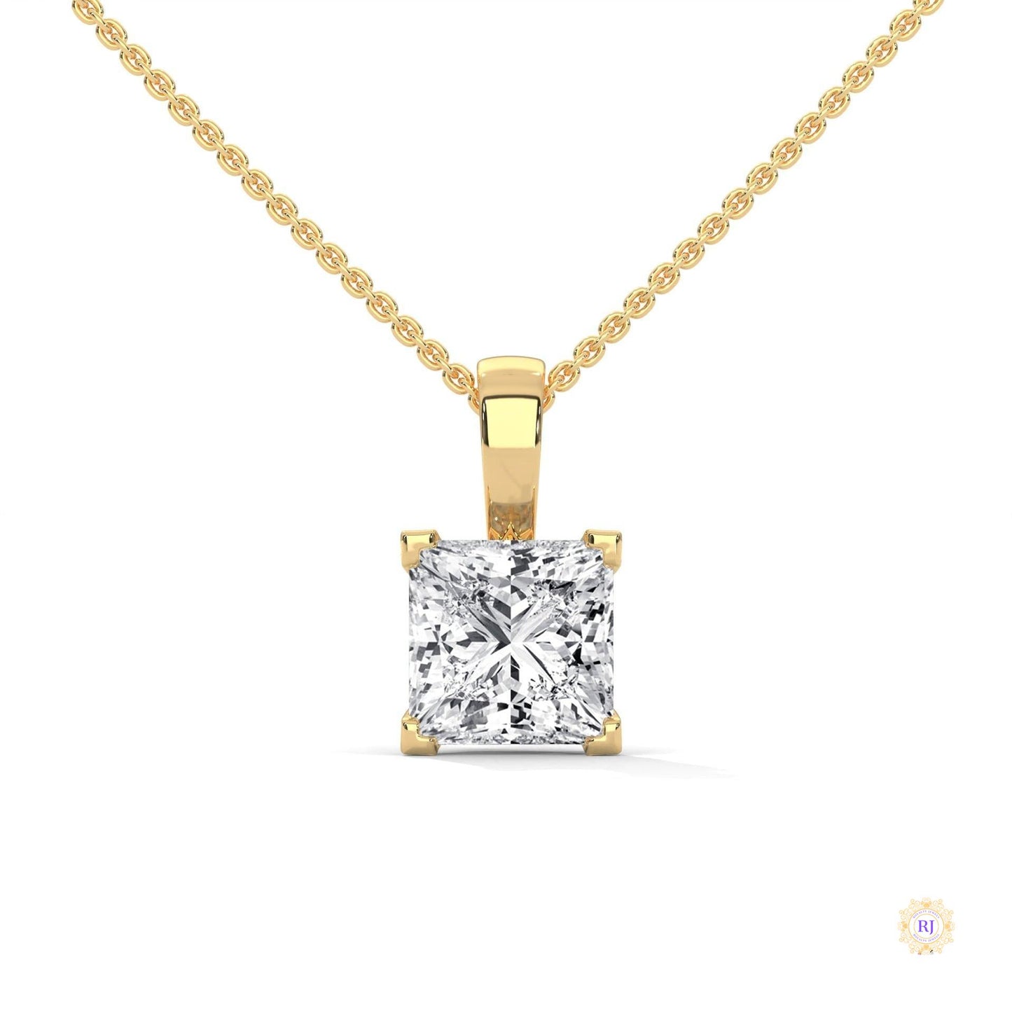 2 CT. Princess-Cut Lab Diamond Pendant