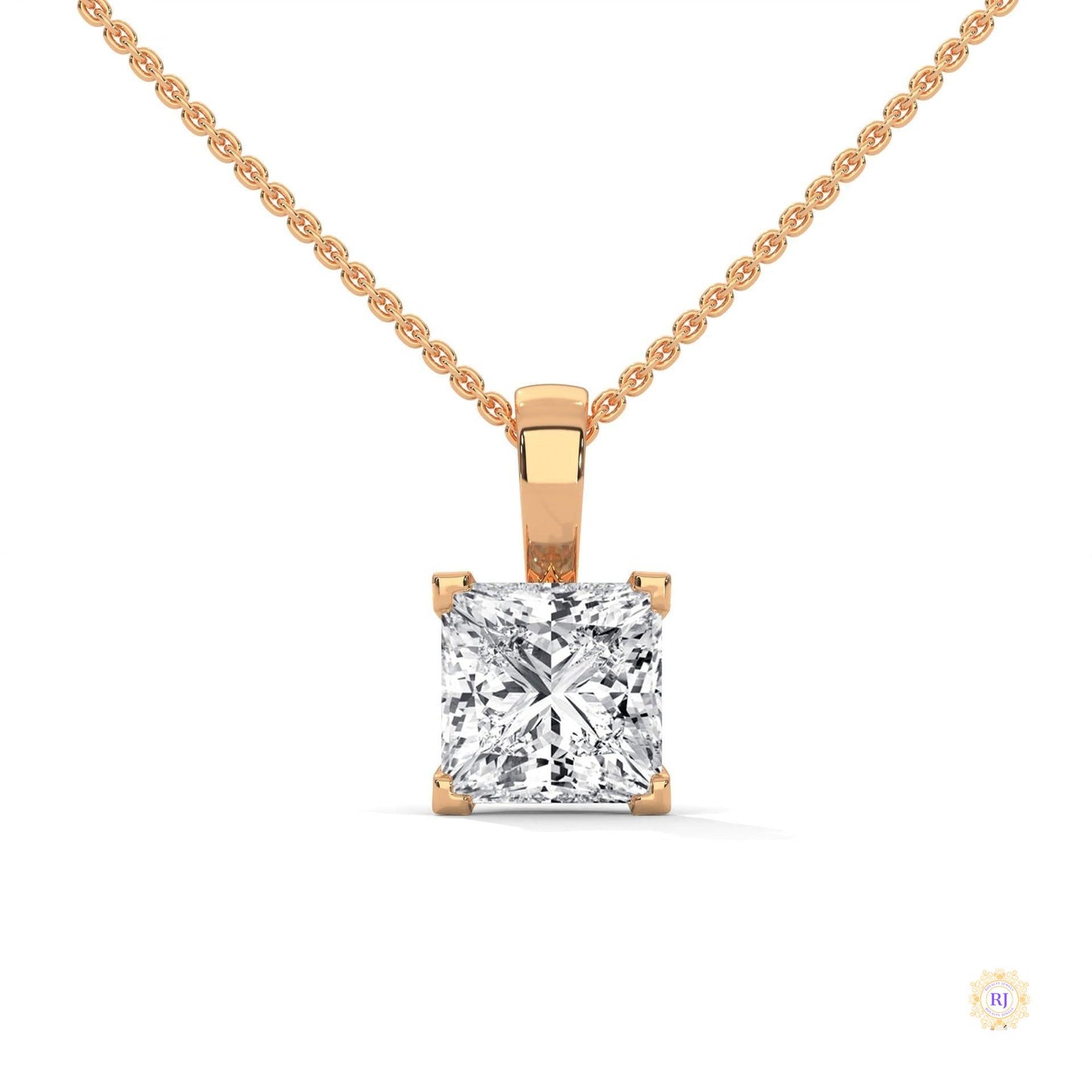2 CT. Princess-Cut Lab Diamond Pendant