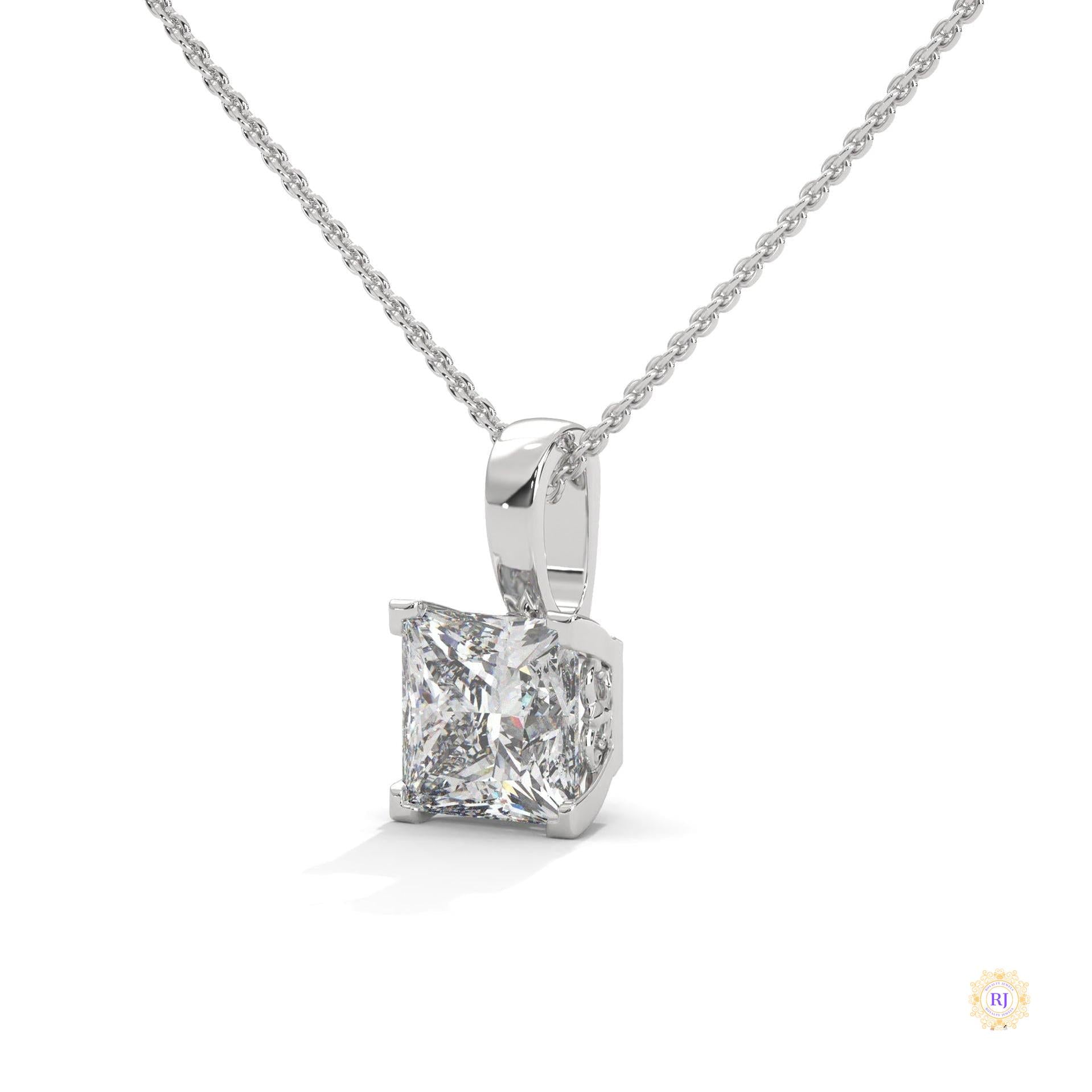 2 CT. Princess-Cut Lab Diamond Pendant