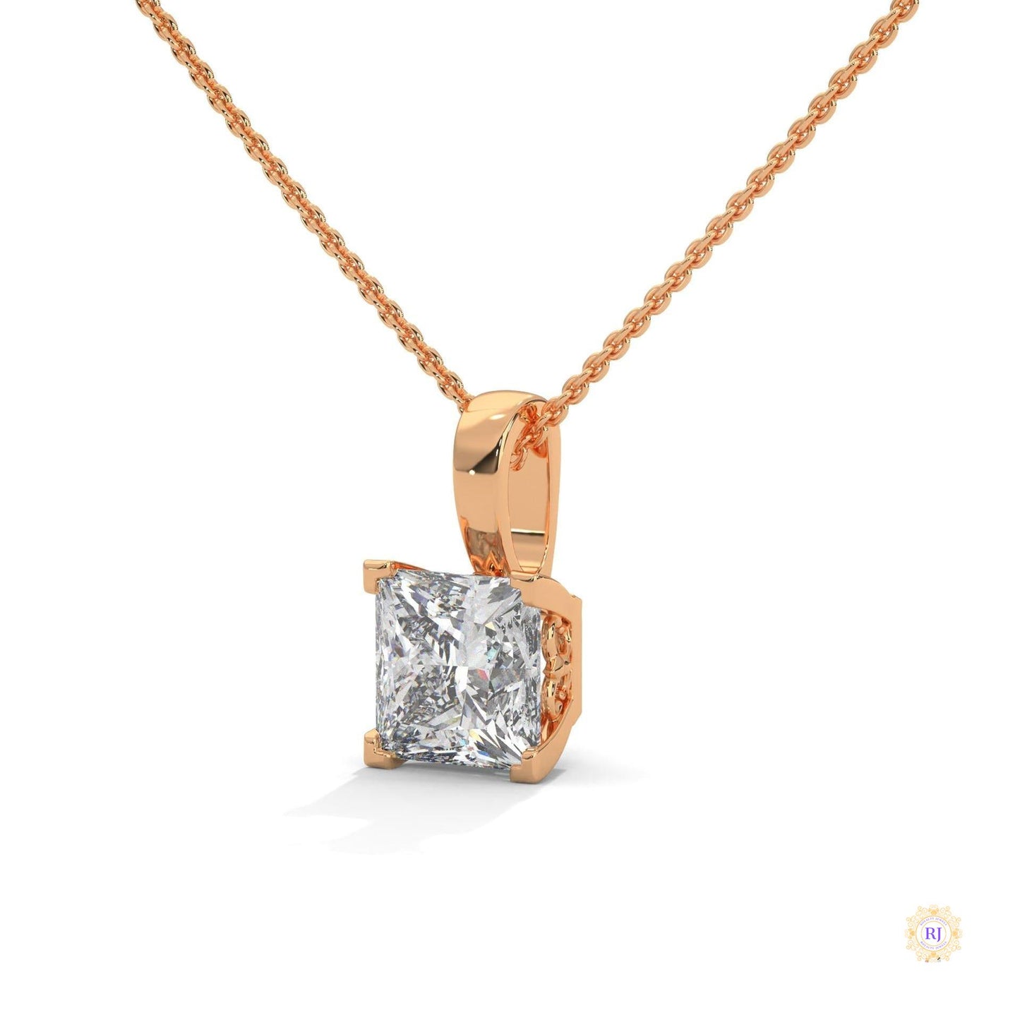 2 CT. Princess-Cut Lab Diamond Pendant