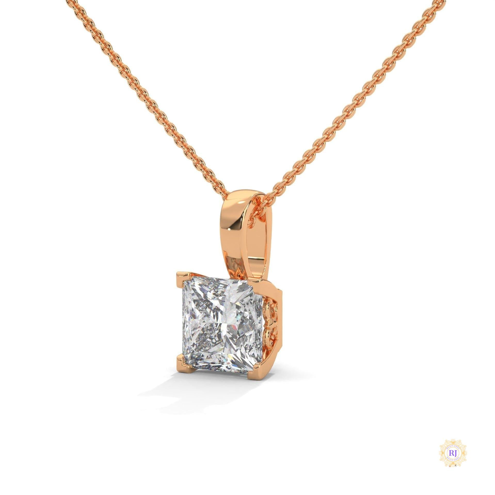 2 CT. Princess-Cut Lab Diamond Pendant