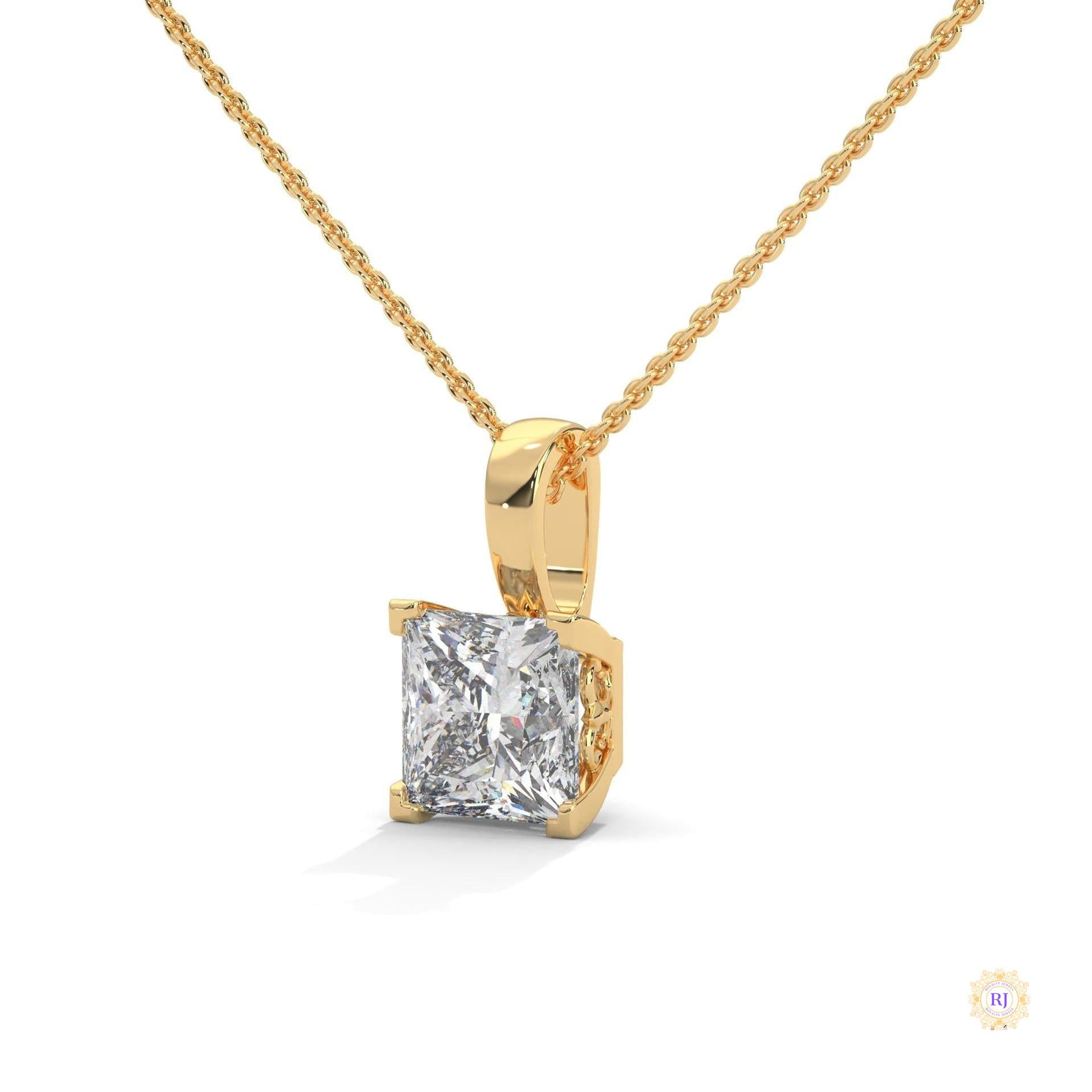 2 CT. Princess-Cut Lab Diamond Pendant