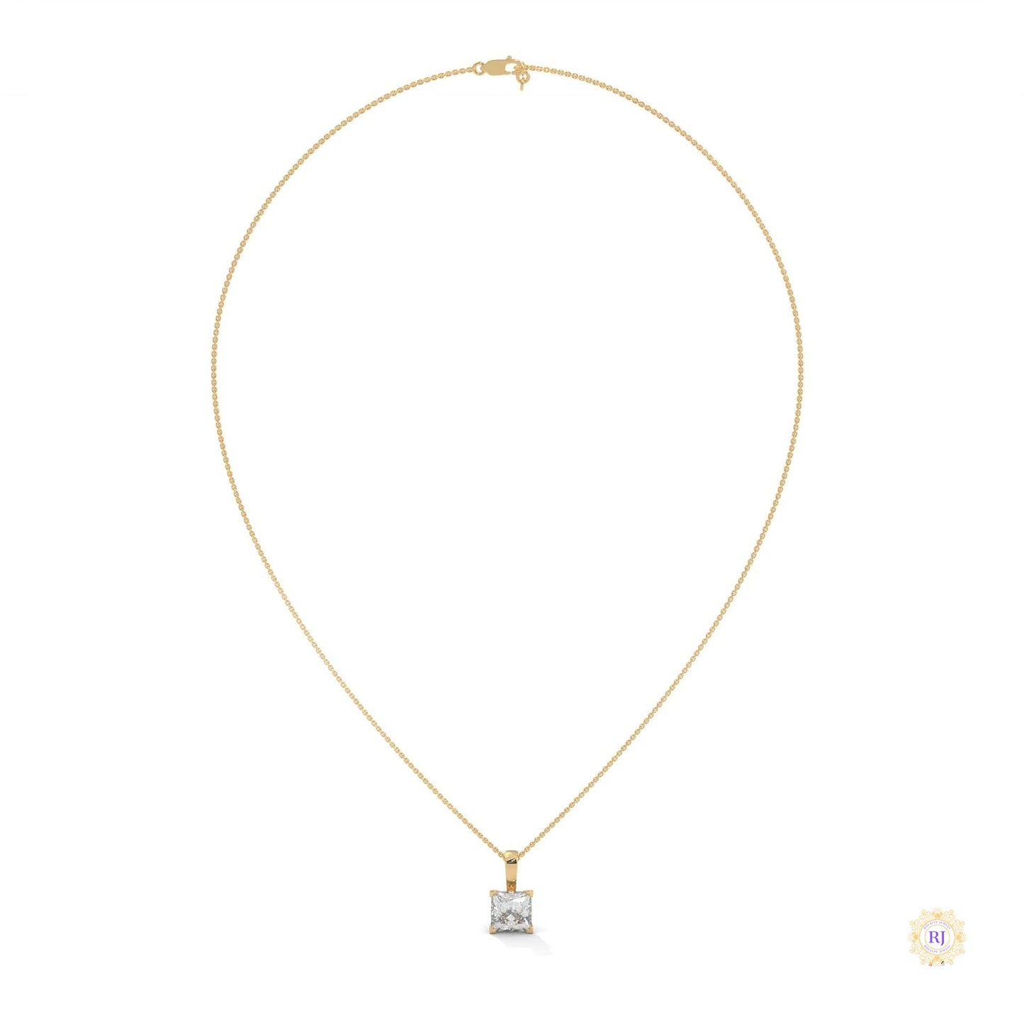 2 CT. Princess-Cut Lab Diamond Pendant