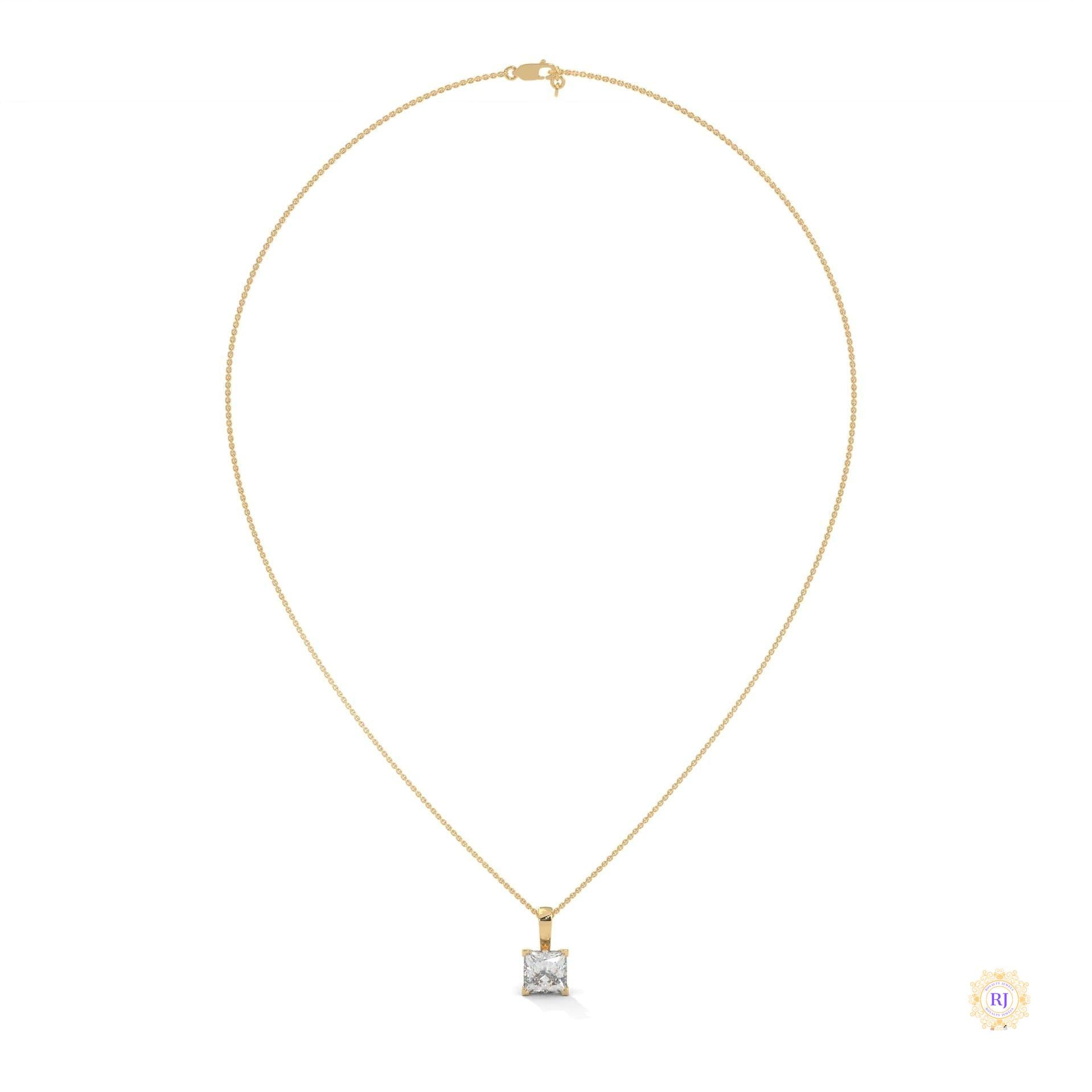 2 CT. Princess-Cut Lab Diamond Pendant