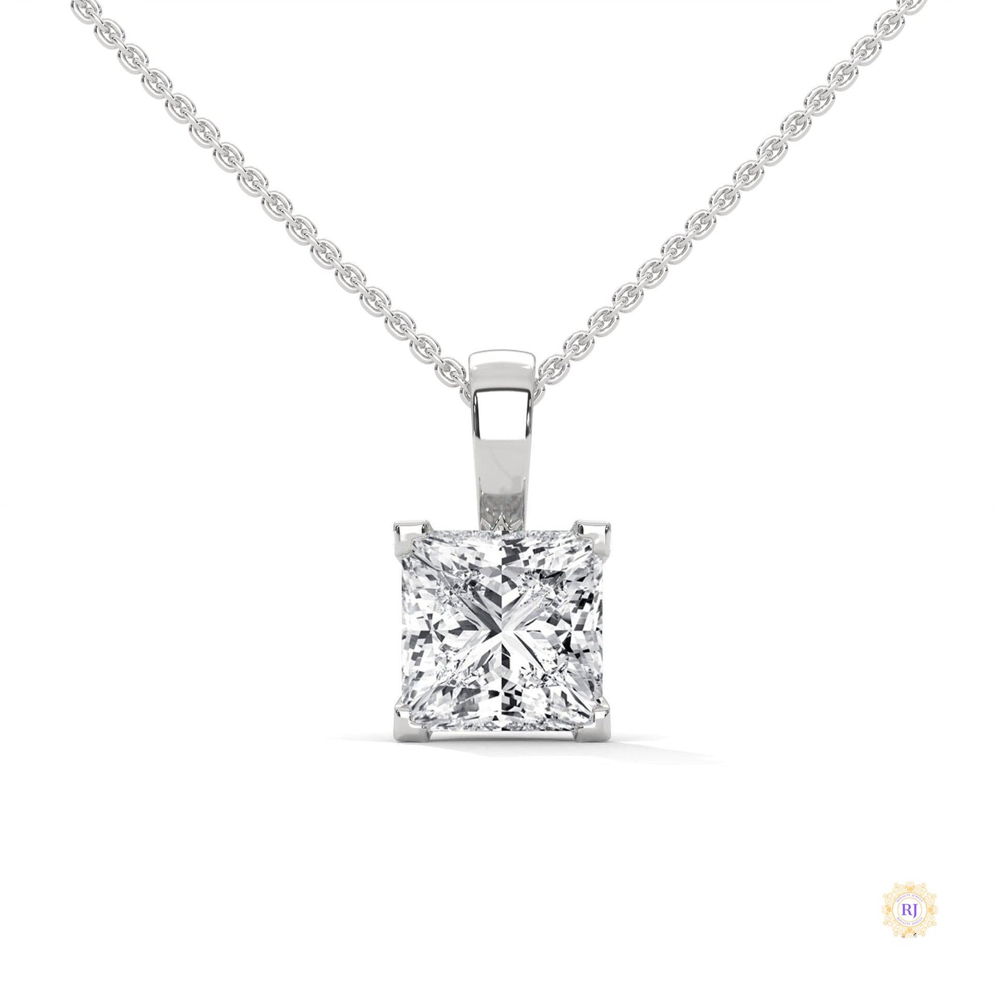 2 CT. Princess-Cut Lab Diamond Pendant