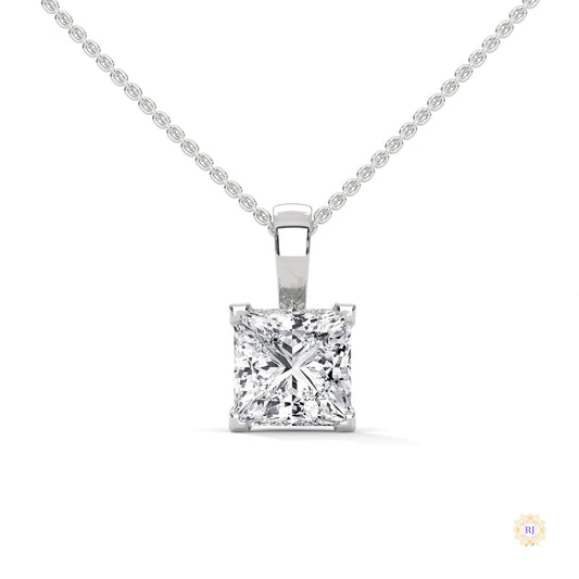 2 CT. Princess-Cut Lab Diamond Pendant