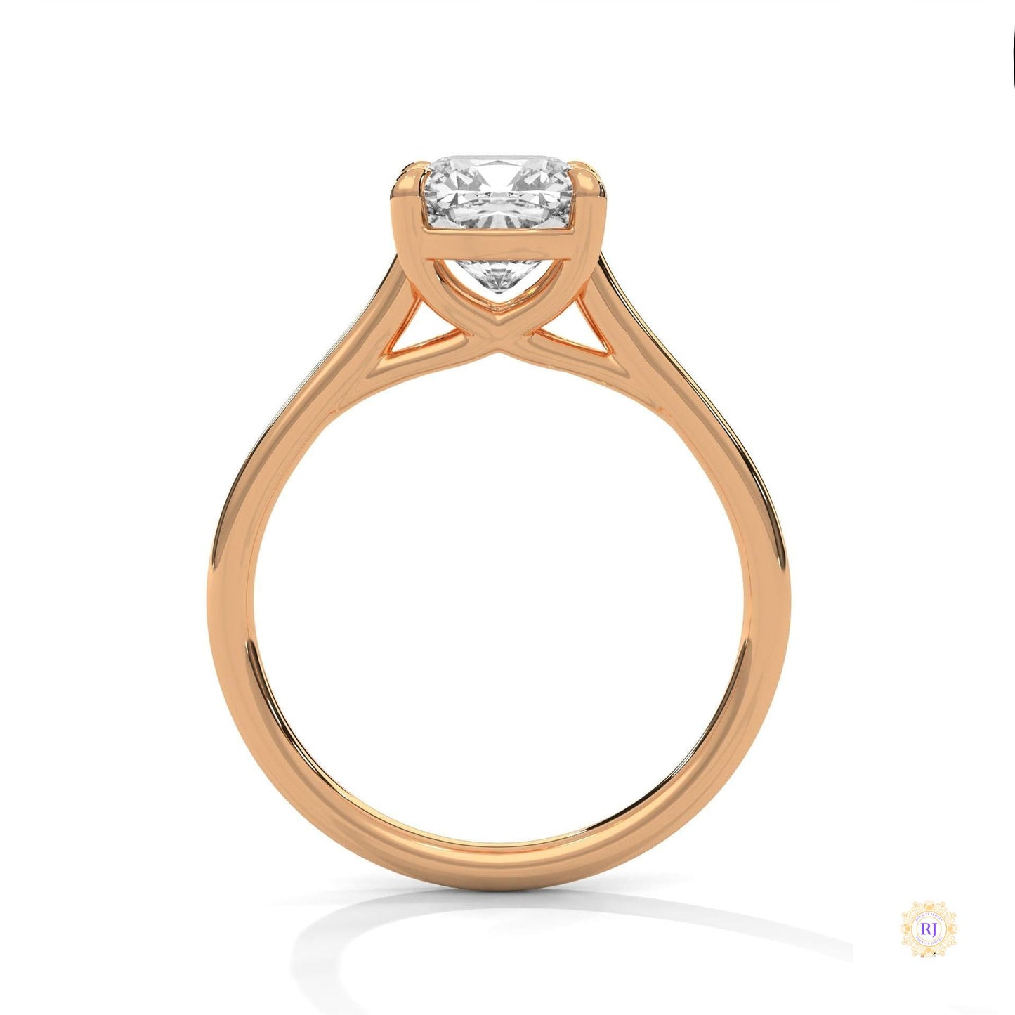 2 Ct. Cushion-Cut Solitaire Lab Diamond Ring