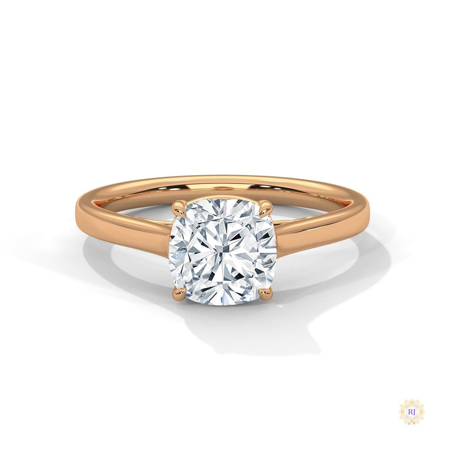2 Ct. Cushion-Cut Solitaire Lab Diamond Ring