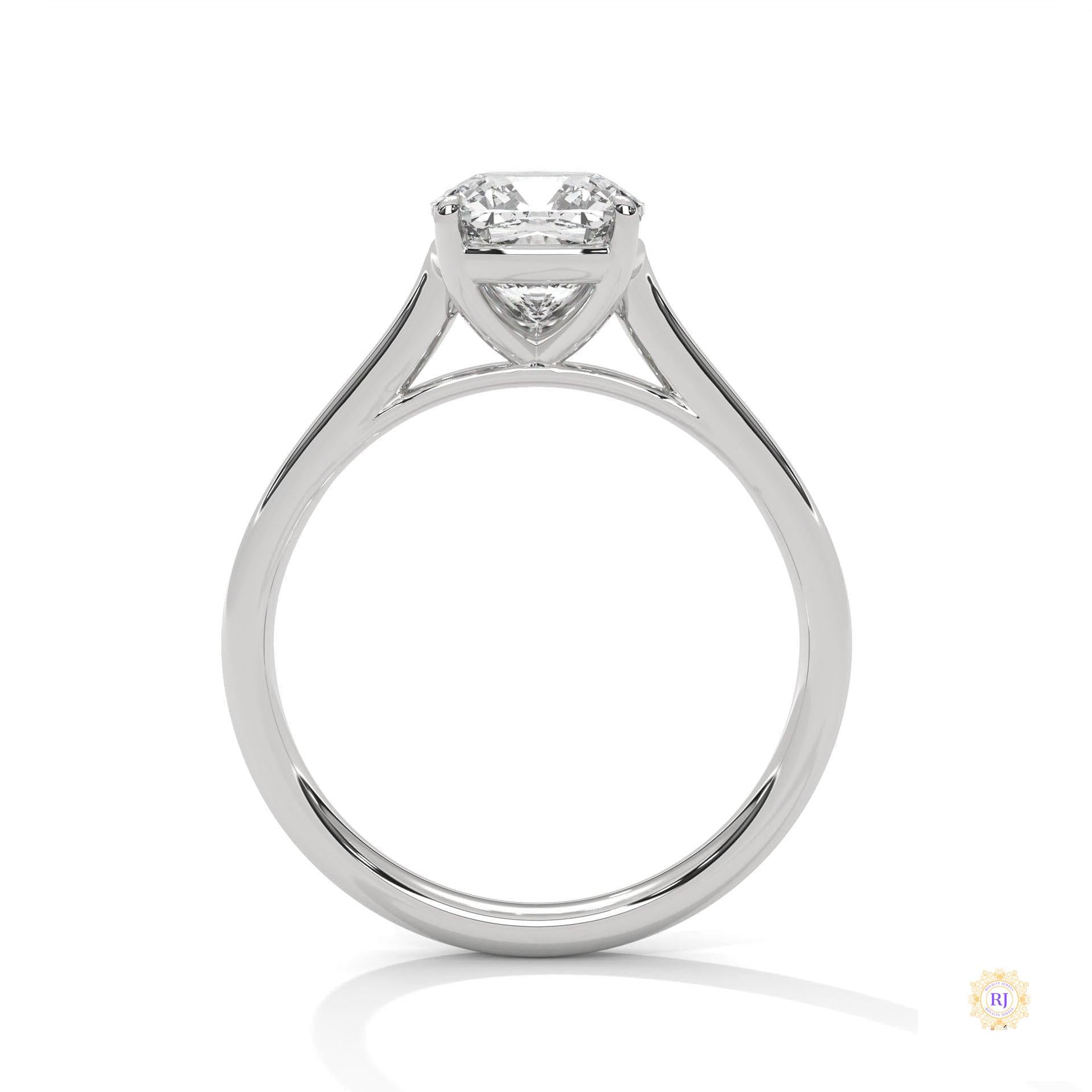 2 Ct. Cushion-Cut Solitaire Lab Diamond Ring