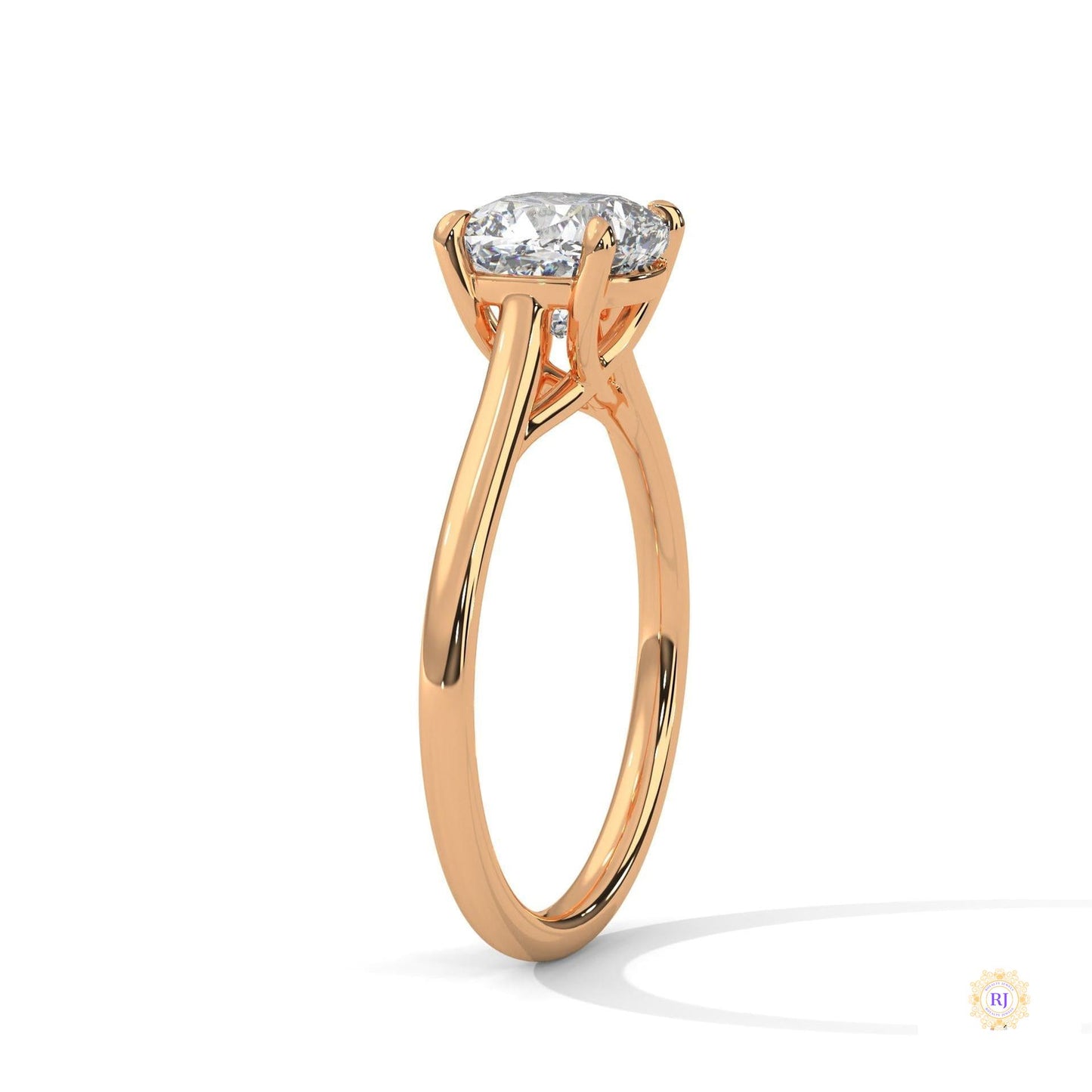 2 Ct. Cushion-Cut Solitaire Lab Diamond Ring