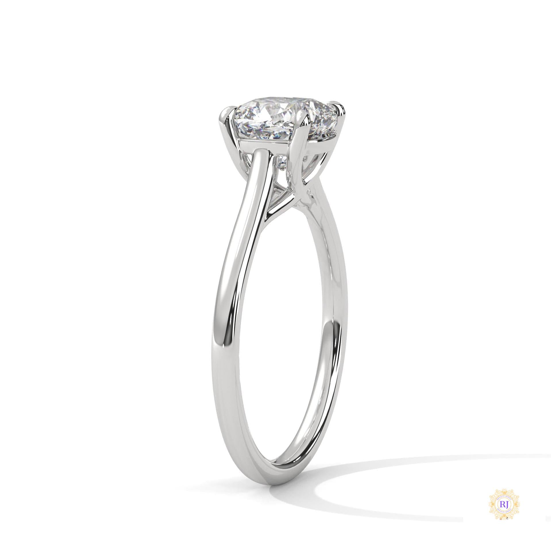 2 Ct. Cushion-Cut Solitaire Lab Diamond Ring